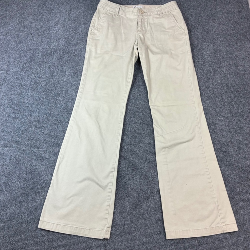 SO Khaki Flare Chino‎ Pants Womens Size 5 Tan Stretch Mid Rise Workwear Casual